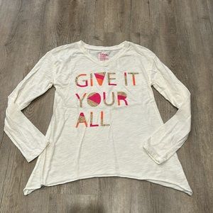 Girls size large (10/12) long sleeve t-shirt.